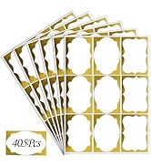 Utron 405PCS Gold Name Tags, 2.25"x 3.5" Name Tag Stickers with Gold Border, Name Tags for School...