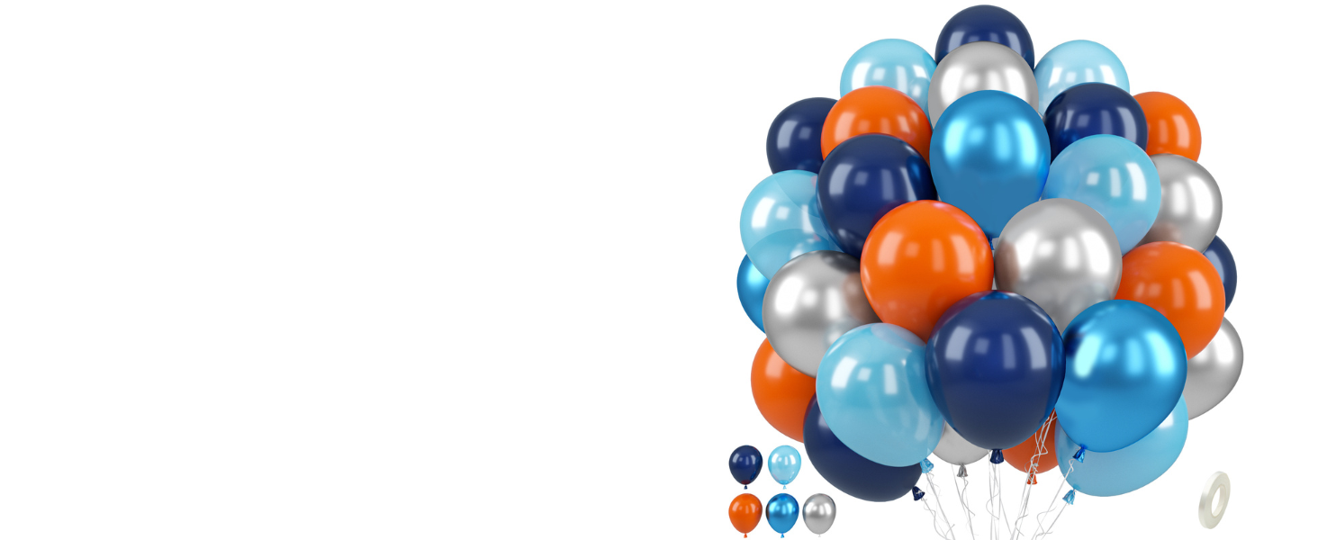 blue and orange balloons