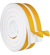 White Door Window Weather Stripping Self Adhesive Foam Tape High Density Foam Sealing Strip Windo...