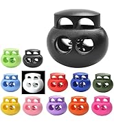 30pcs Assorted Colors Plastic Spring Cord Lock for Drawstrings Bag Replacement, Paracord Lock, Sh...