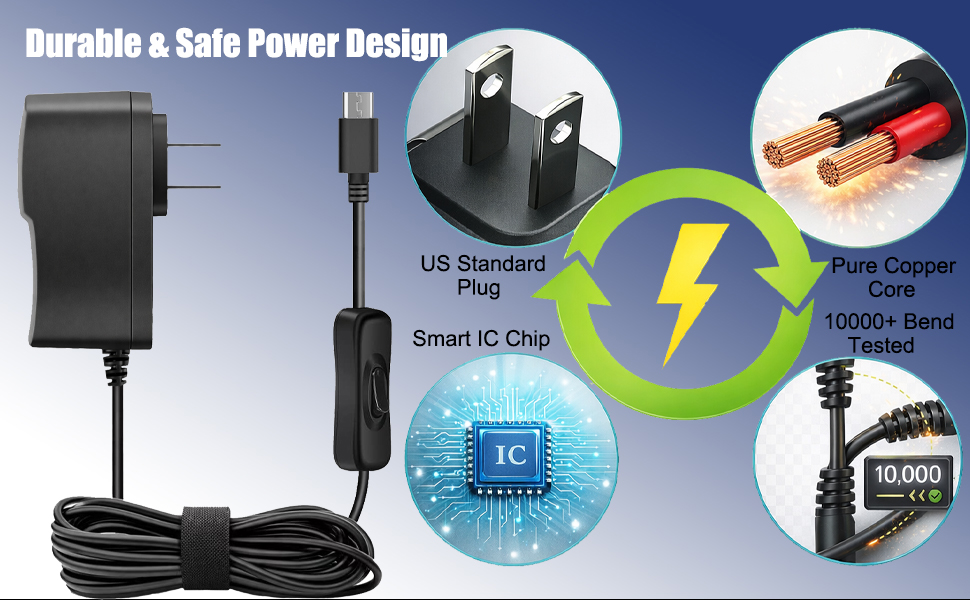 raspberry pi accessories, raspberry pi charger with switch,raspberry pi 3 power supply,micro usb