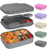 Caperci Stackable Bento Lunch Box for Adult & Teens - Reinforced Leak-Proof Lunch Container 4-Com...