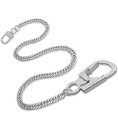 Ahiller Men’s Wallet Chain, 25" Stainless Steel Keychain Alloy Carabiner & Double Lock, Heavy Dut...