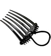 Black Bandette Comb, Comb with Elastic Band,Ponytail Bump It Up Volume Inserts Combs Fluffy Hair ...