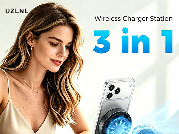 UZLNL 25W Foldable 3 in 1 Charging Station