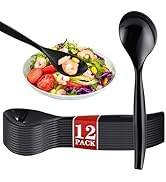 Mwellewm 10" Serving Spoons Plastic Serving Utensils 12 Packs Disposable Spoons for Buffet Large ...