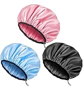 Auban Shower Cap for Women, Adjustable Reusable, Extra Large, Double-Layer Waterproof Bathing cap...