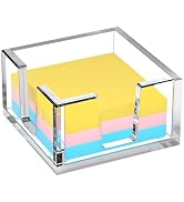 BOSSCASA Acrylic Sticky Note Holder, Self-Stick Note Pad Holder W/O Pads - Note Dispenser Memo Pa...