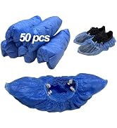 T Buckle Non-woven Shoe Covers, Blue, 50pcs | For Automatic Dispenser, 15-20'' Adjustable Size, A...
