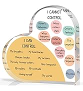 Things I Can Control Mental Health Decor, Acrylic Heart Gifts Mindfulness Decor for Therapy Offic...
