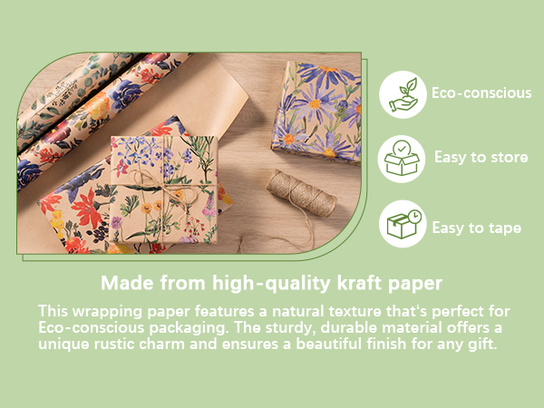 kraft fower gift wrapping paper wrap women