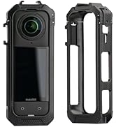 Rugvis Camera Cage for Insta360 X5– Quick-Release Frame with 2 Cold Shoe Mounts, Insta 360 X5 Mul...
