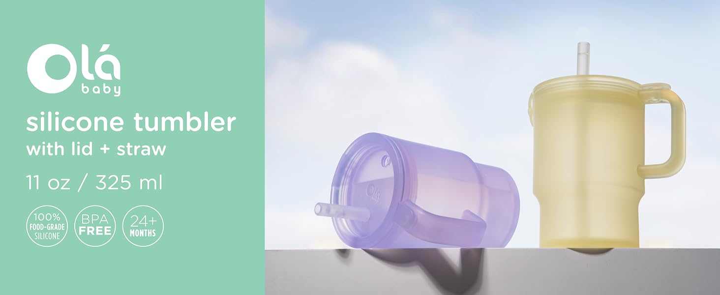 Silicone Tumbler with Lid + Straw 11 oz