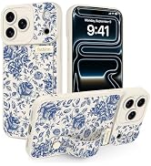 Jefonha Case for iPhone 17 Pro Max Silicone Phone Case with Strap for Women Girls Cute Flowers Fl...