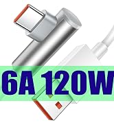 JELANRY 90° Elbow Design USB C Cable USB Type C Cable 5.9FT, 120W HyperCharge Turbo charging, 6A ...