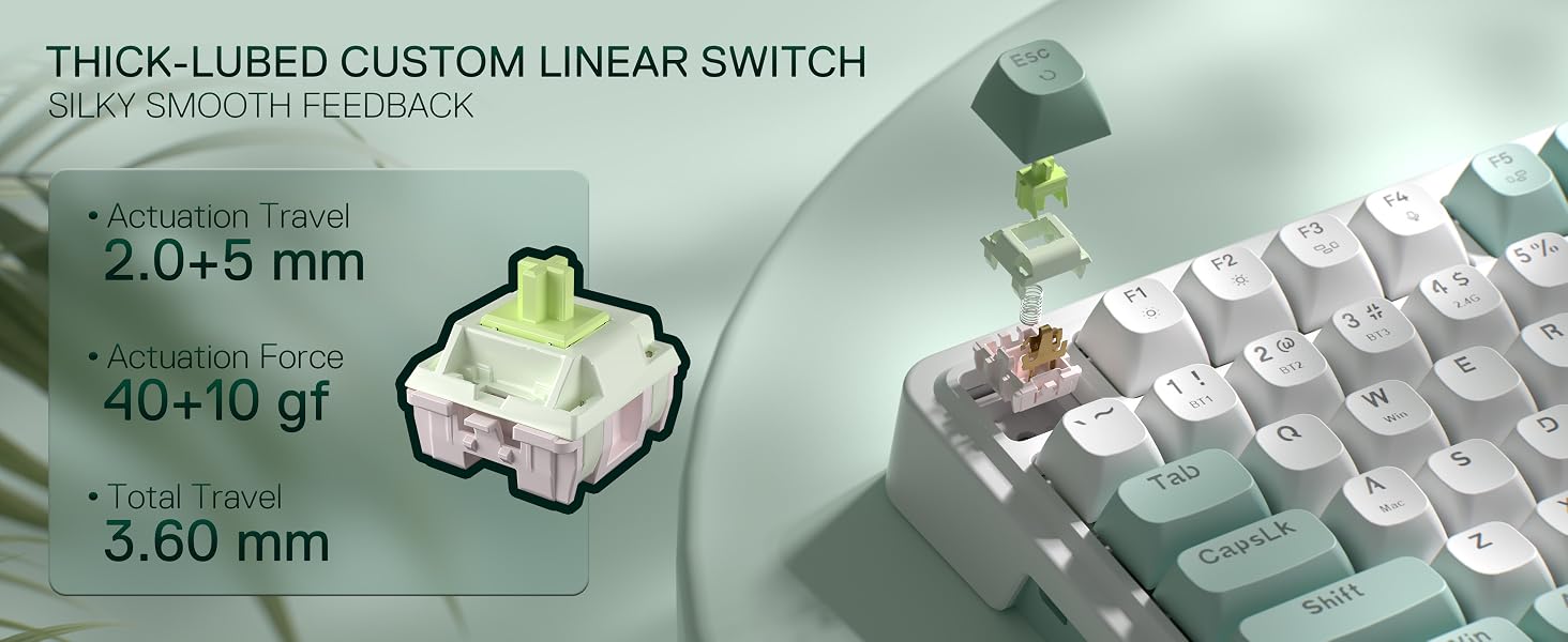 Redragon K719 PRO keyboard linear switches for long gaming deliver smooth presses