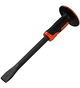 KSEIBI 283570 Cold Chisels (Flat Shank) with Soft Grip Handle 12 Inch length