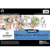 Canson Plein Air Watercolor Art Board Pad for Watercolor, Ink, Gouache and Acrylic, 9 x 12 Inch, ...