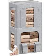 Cashmere Sweater Storage Bags with Natural Cedar Balls, Sturdy Steel Frame, Breathable Cotton-Lin...