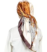 RIIQIICHY Head Scarf for Women Like Silk Satin Scarf for Hair Wrapping at Night Bandana Square Sc...