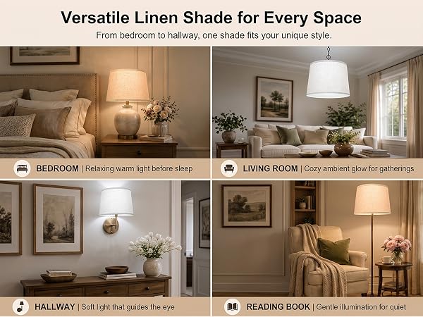 tapered drum light shade, farmhouse bedside lampshade