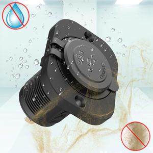 USB Socket 12V Outlet with Touch Switch, Dual USB Car Charger 24V Power Outlet Waterproof Marine
