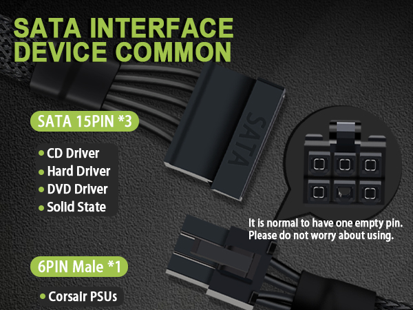 SATA Power Cable for Corsair PSUs