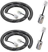 RJ9 4P4C Telephone Cord,Telephone Cord Detangler, 2Pack 8Ft Uncoiled / 1.4Ft Coiled Telephone Han...
