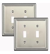 Kisrvopn Metal Outlet Covers Wall Plates, Satin Nickel Beadboard Switch Plate Cover, Receptacle L...