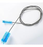 SLSON Aquarium Filter Brush Flexible Double Ended Bristles Hose Pipe Cleaner Stainless Steel Long...