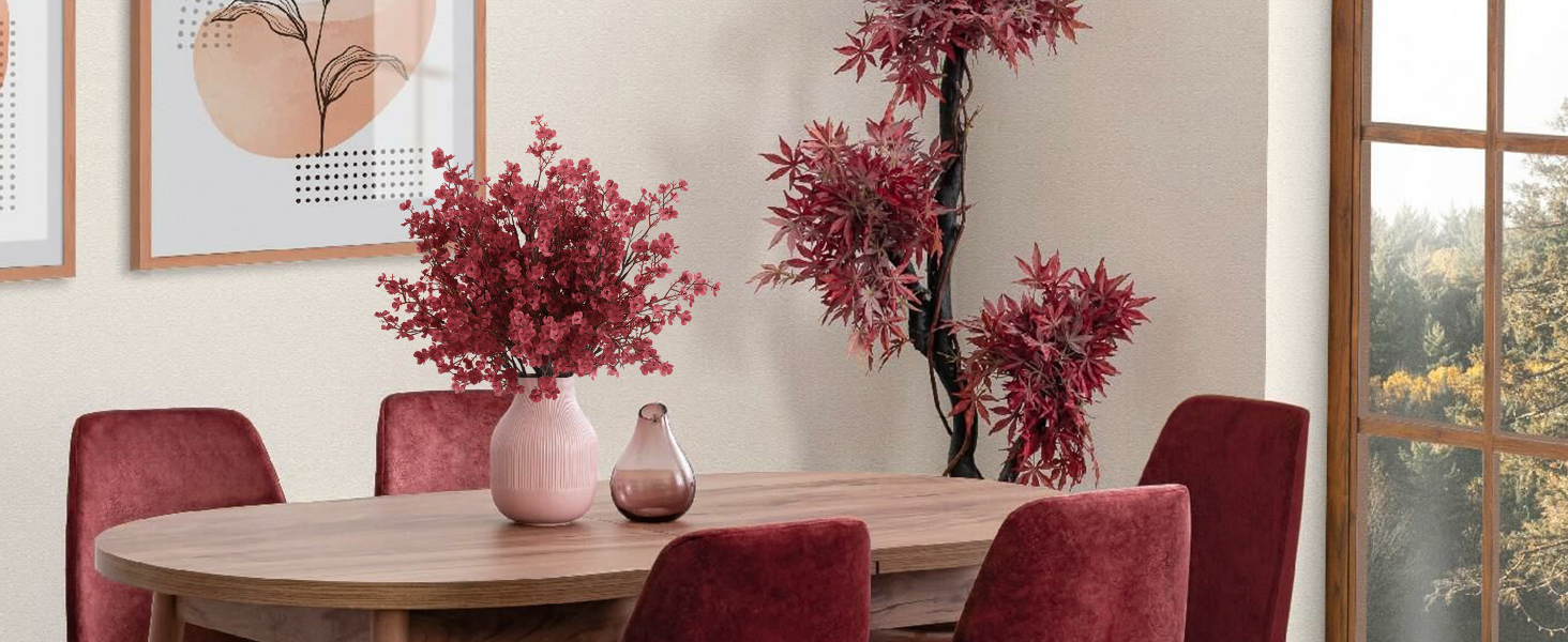 Red babys breath artificial flowers