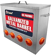 Large Capacity 85lbs Automatic Metal Poultry Feeder Set, Chicken Galvanized Trough, Chicken Feede...