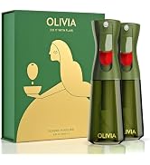 FLAIROSOL OLIVIA Oil Sprayer for Cooking, 2 Pack Green Glass Olive Oil Sprayer, 200ML Oil Dispens...
