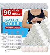 KIWAEZS Gauze Rolls Pack of 96 – 4 ” x 4.1 yd Premium Quality Lint and Latex-Free Conforming Stre...