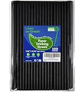 Lives on Green Black Paper Drinking Straws
