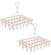 Skroad Stainless Steel Sock Drying Rack, Swivel Hook Wind-Proof Clothes Hanger Rack for Socks, Un...