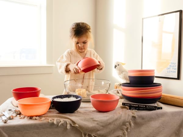 Kids Pink Plates Purple Bowls Mixing Bowls Salad Bowls Dessert Plates Microwavable Plates