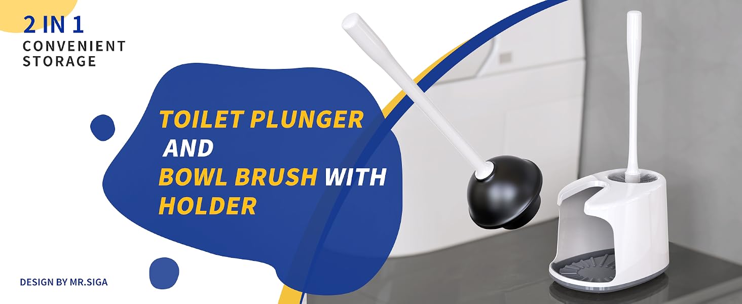 MR.SIGA toilet brush and plunger set