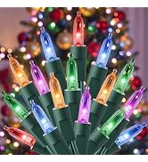 LED Christmas Lights Indoor Outdoor, 33FT 100 Count Mini String Lights | 8 Lighting Modes, Connec...