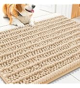 Smiry Dog Door Mat for Muddy Paws 30x20, Extra Soft Absorbent Chenille Doormat, Trap Moisture and...