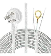 RTNLIT 3-Prong Power Cord with Flat Plug, Stripped Ends Ready for Wiring, 18AWG Replacement Power...