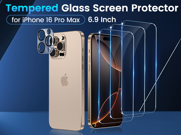 iphone 16 pro max screen protector tempered glass case friendly