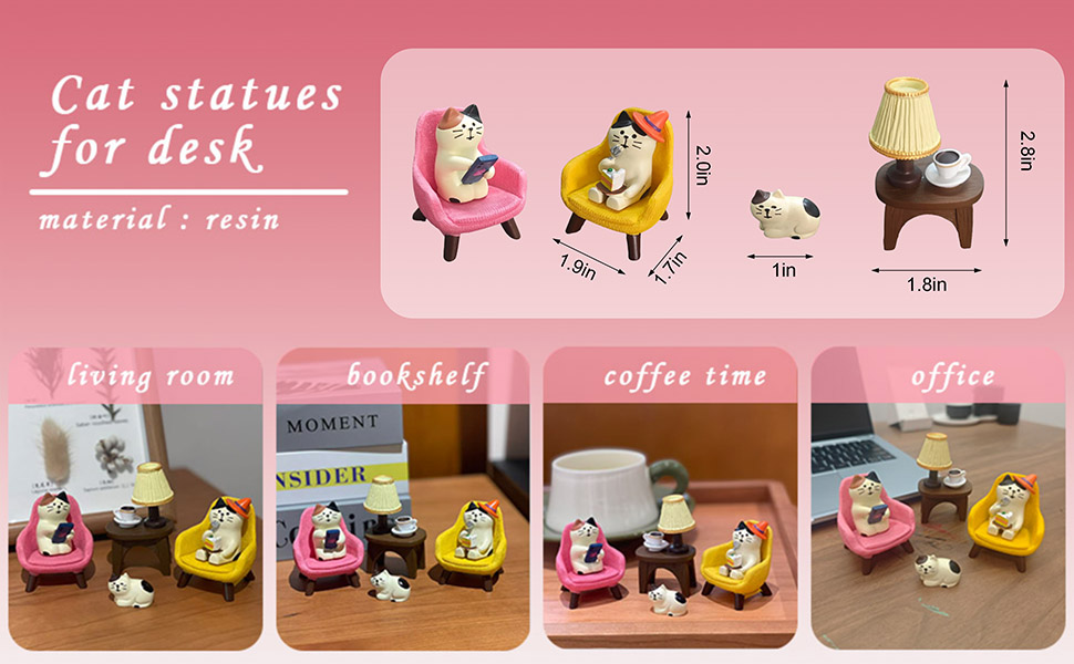 desk decor, office workspace, mini figurines, cute desk accessories