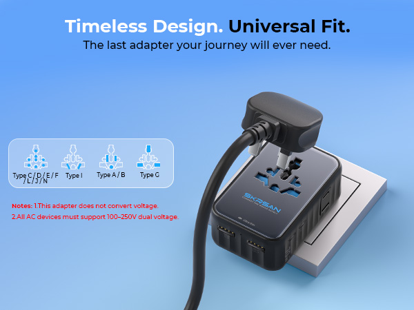 SKRSAN Aura Ultra-Thin Travel Adapter