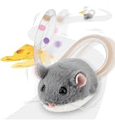 Migipaws Interactive MigiMouse Cat Toy 360° Rolling & Spin with Wiggling Tail for Indoor Cats Sma...