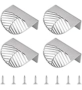 MOROBOR Stainless Steel Finger Edge Pulls, 4pcs Leaf Shaped Cabinet Handles Decorative Furniture ...