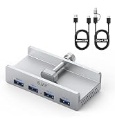 EJAY 4-Port USB 3.0 Hub with Clamp, Aluminum Desk/Monitor Mount Hub for PC, Mac, Linux, 5Gbps Hig...