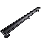 AVSIILE Linear Shower Floor Drain, Black 36 Inch 304 Stainless Steel Bathroom Drains Kit, Rectang...