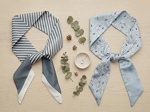 Add on blue silk skinny scarf for wedding gift, something blue accessory for bride and bridesmaids