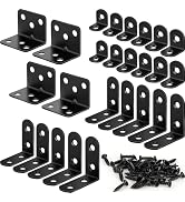 26PCS L Bracket Corner Brace Kit, 3 Sizes Stainless Steel L Brackets for Wood Shelves, 90 Degree ...